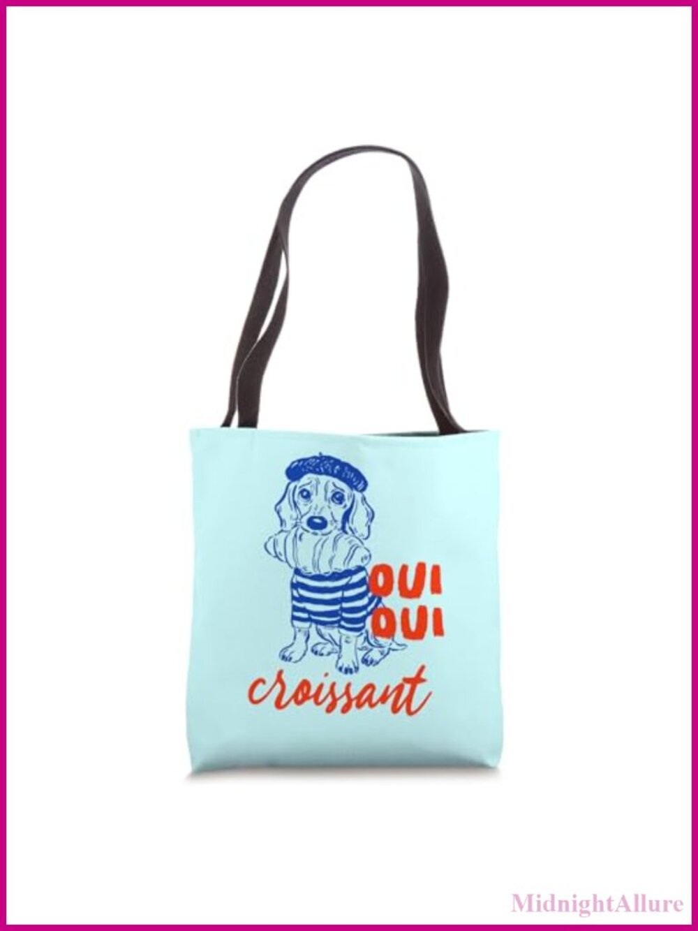 Funny Dog French Meme Tote Bag Spun Polyester Canvas